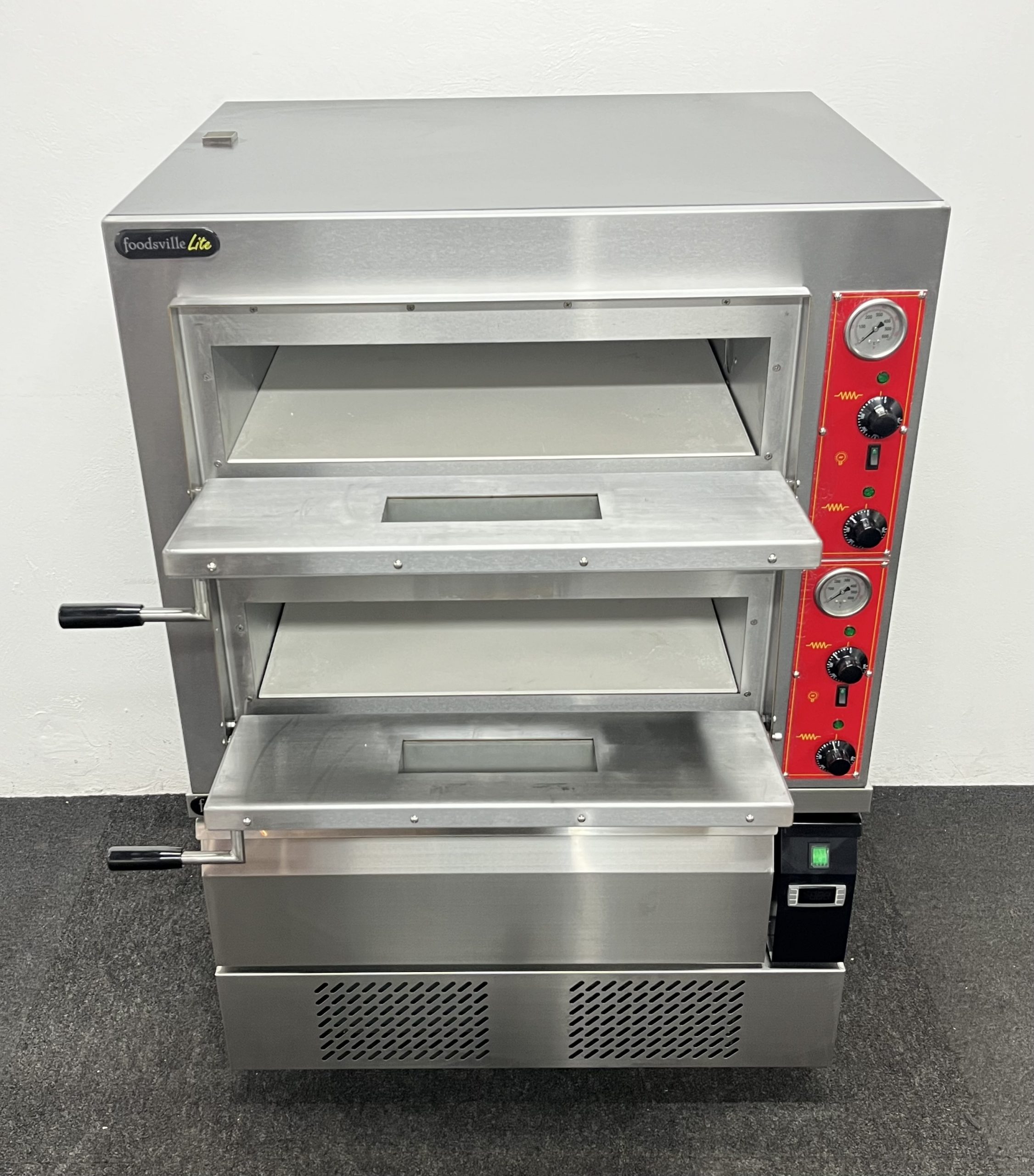 NEW Foodsville Lite Double Stone Deck Pizza Oven 3 Phase Electric On