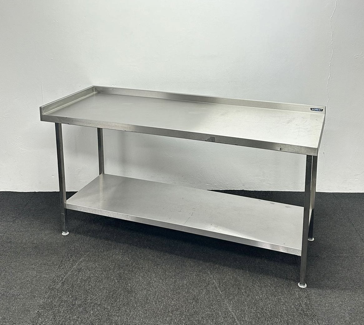 Used 1800mm Stainless Steel Corner Table With Undershelf Sweet