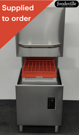 NEW Foodsville 675mm Stainless Steel Heavy Duty Pass Through Dishwasher – 3 Phase Electric