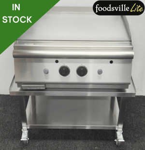 NEW Foodsville Lite 800mm Heavy Duty Griddle On Mobile Stainless Steel Stand - Available on LPG or Natural Gas