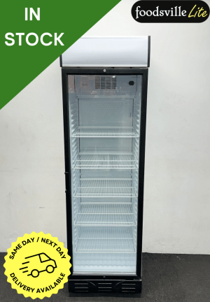 NEW Foodsville Lite 595mm Slimline Upright 5 Shelf Glass Fronted Display Fridge