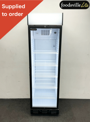 NEW Foodsville Lite 595mm Slimline Upright 5 Shelf Glass Fronted Display Fridge