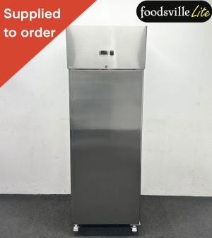 NEW Foodsville Lite Upright Stainless Steel 430 Litre Fridge With Digital Temperature Display, on Wheels