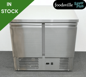 NEW Foodsville Saver Plus 900mm 2 Door Flat Top Counter Fridge