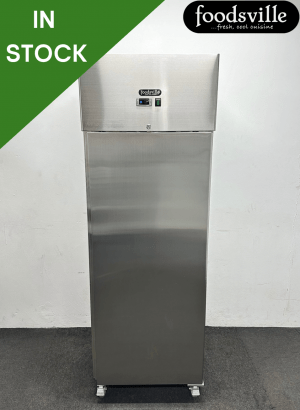 NEW Foodsville Stainless Steel 600 Litre Upright Fridge On Wheels, With Digital Temperature Controller