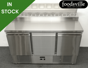 NEW Foodsville 1365mm 3 Door Refrigerated Prep Counter - Includes G/N Containers!