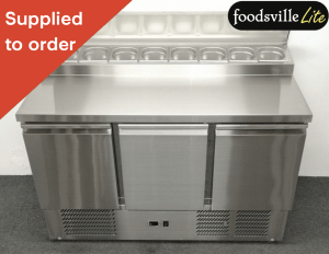 NEW Foodsville Lite 1365mm 3 Door Refrigerated Prep Counter - Includes G/N Containers!