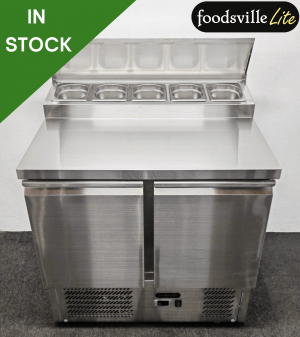 NEW Foodsville Lite 905mm 2 Door Refrigerated Prep Counter - Includes G/N Containers!