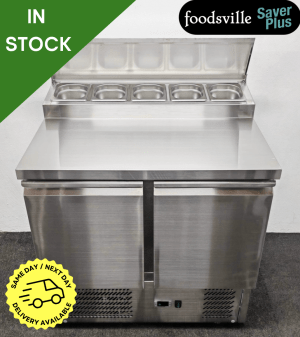 NEW Foodsville Saver Plus 905mm 2 Door Refrigerated Prep Counter - Includes G/N Containers!