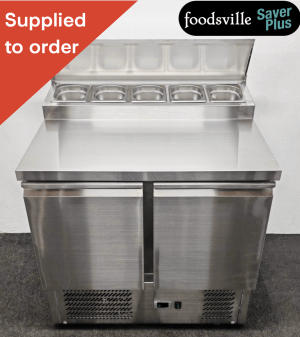 NEW Foodsville Saver Plus 905mm 2 Door Refrigerated Prep Counter - Includes G/N Containers!