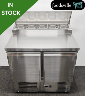 NEW Foodsville Saver Plus 905mm 2 Door Refrigerated Prep Counter - Includes G/N Containers!