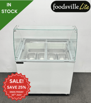 NEW Foodsville Lite 910mm 6-Scoop Hard Ice Cream Display Cabinet on Wheels