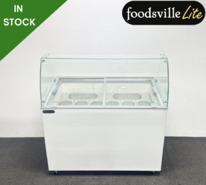 NEW Foodsville Lite 1190mm 8-Scoop Hard Ice Cream Display Cabinet On Wheels - Includes Stainless Steel Napoli Pans!