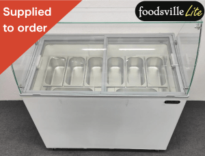 NEW Foodsville Lite 1190mm 8-Scoop Hard Ice Cream Display Cabinet On Wheels - Includes Stainless Steel Napoli Pans!