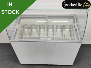 NEW Foodsville Lite 1190mm 8-Scoop Hard Ice Cream Display Cabinet On Wheels - Includes Stainless Steel Napoli Pans!