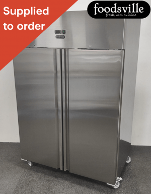 NEW Foodsville 1200 Litre Stainless Steel Double Door Freezer, On Wheels