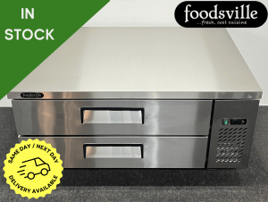 NEW Foodsville 1230mm Two Drawer Refrigerated Chef Base, On Wheels