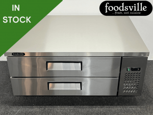 NEW Foodsville 1230mm Two Drawer Refrigerated Chef Base, On Wheels