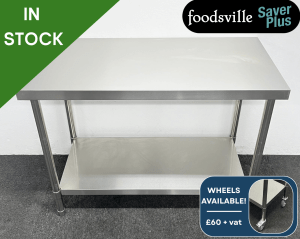 NEW Foodsville Saver Plus 1200mm Stainless Steel Centre Table With Undershelf