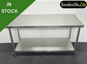 NEW Foodsville Lite 1500mm Stainless Steel Centre Table With Undershelf