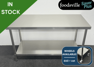 NEW Foodsville Saver Plus 1500mm Stainless Steel Centre Table With Undershelf