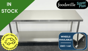 NEW Foodsville Saver Plus 1800mm Stainless Steel Centre Table With Undershelf
