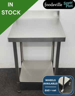 NEW Foodsville Saver Plus 600mm Stainless Steel Wall Table With Undershelf