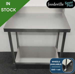 NEW Foodsville Saver Plus 900mm Stainless Steel Wall Table With Undershelf