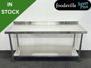 NEW Foodsville Saver Plus 1800mm Stainless Steel Wall Table With Undershelf