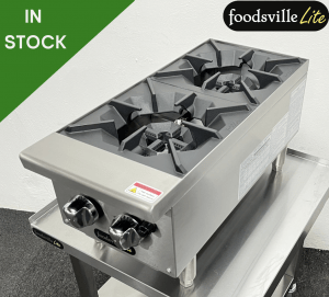 NEW Foodsville Lite Heavy Duty Two Burner Countertop Hob - Available On Natural Gas Or LPG