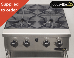 NEW Foodsville Lite Heavy Duty Four Burner Countertop Hob - Available On Natural Gas Or LPG