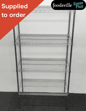 NEW Foodsville Saver Plus 910mm 4 Tier Chrome Racking