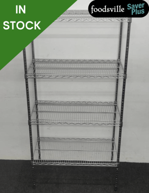NEW Foodsville Saver Plus 910mm 4 Tier Chrome Racking