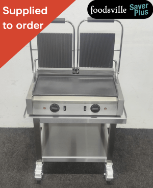 NEW Foodsville Saver Plus Twin Contact Grill On Mobile Stand - 13 Amp Plug In & Go!