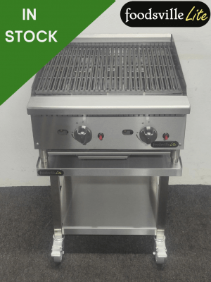 NEW Foodsville Lite 610mm Heavy Duty Countertop Chargrill On Mobile Stand - Available on Natural Gas or LPG