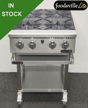 NEW Foodsville Lite Heavy Duty Four Burner Countertop Hob On Mobile Stand - Available on Natural Gas or LPG