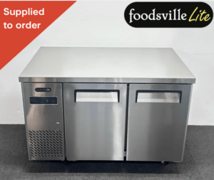 NEW Foodsville Lite 2 Door Worktop Counter Fridge, On Wheels