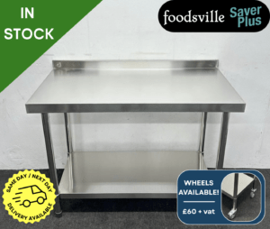 NEW Foodsville Saver Plus 1200mm Stainless Steel Wall Table With Undershelf