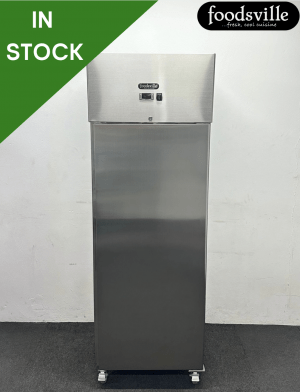 NEW Foodsville Upright Stainless Steel 430 Litre Freezer With Digital Temperature Display, On Wheels