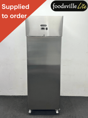 NEW Foodsville Lite Upright Stainless Steel 430 Litre Freezer With Digital Temperature Display, On Wheels