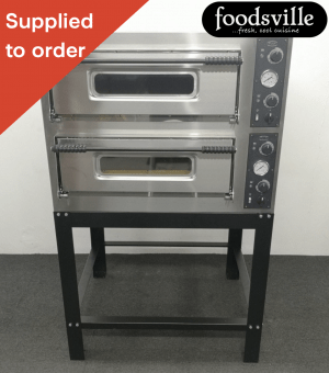 NEW Foodsville Double Stone Deck Pizza Oven On Stand – Single Phase Electric