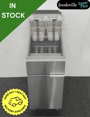 NEW Foodsville Saver Plus Single Tank Twin Basket 4-Burner Fryer – Available on Natural Gas or LPG