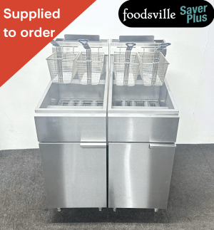 NEW Foodsville Saver Plus Two Pan Four Basket 3 Burner Fryer - Available On Natural Gas Or LPG