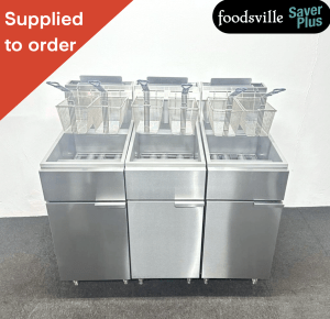 NEW Foodsville Saver Plus Three Pan Six Basket 3 Burner Fryer - Available On Natural Gas Or LPG