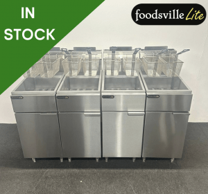 NEW Foodsville Lite Four Pan Eight Basket 3 Burner Fryer - Available On Natural Gas Or LPG