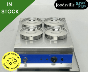 NEW Foodsville Saver Plus 4 Pot Bain Marie With Drain Tap - 13 Amp Plug In & Go!