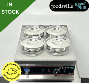 NEW Foodsville Saver Plus 4 Pot Bain Marie With Drain Tap - 13 Amp Plug In & Go!