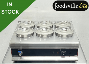 NEW Foodsville Lite 6 Pot Bain Marie With Drain Tap - 13 Amp Plug In & Go!