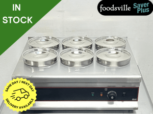 NEW Foodsville Saver Plus 6 Pot Bain Marie With Drain Tap - 13 Amp Plug In & Go!