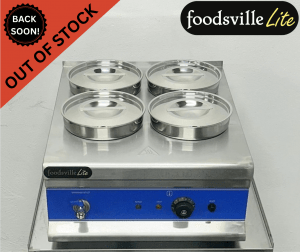 NEW Foodsville Lite 4 Pot Bain Marie With Drain Tap - 13 Amp Plug In & Go!